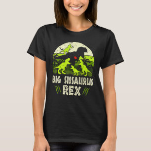 Big Sis Dinosaur T Rex Big Sissaurus 4 Kids Family T-Shirt