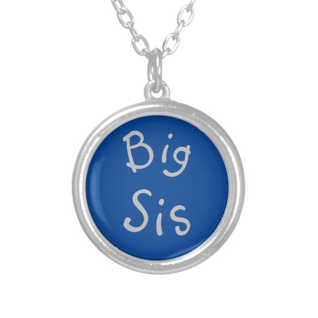 "Big Sis" Family  Placement - Sorority Keepsake Silver Plated Necklace (Front)
