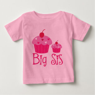 Big Sis Girls Cupcake Cute Ruffle T-shirt
