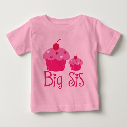 Big Sis Girls Cupcake Cute Ruffle T_shirt