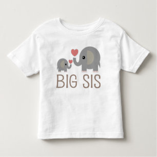 Big Sis Girls Cute Elephants Ruffle T-shirt