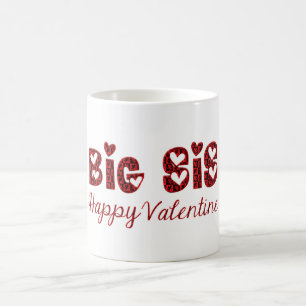 Big Sis Happy Valentine Cute Cupid Typography Coffee Mug