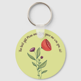 Big Sis Little Sister Sweet Quote Wild Flowers Keychain