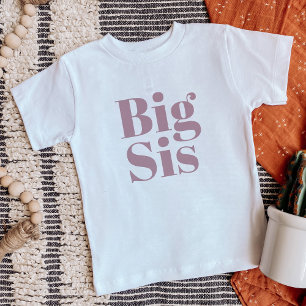 Big Sis Mauve Matching Sibling Family Baby T-Shirt