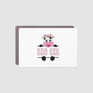 Big Sis Of The Birthday Girl Cow Sister Family Par Car Magnet