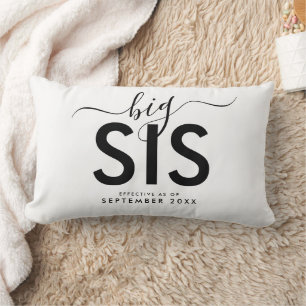 Big Sis   Personalized New Baby Announcement Lumbar Pillow