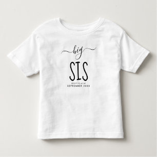 Big Sis Personalized New Baby Announcement Toddl Toddler T-shirt