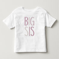 Big Sis Pink & Beige Text Sibling Girls Sister