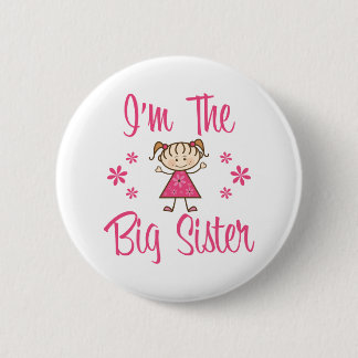 Big Sis Pink Girl Button