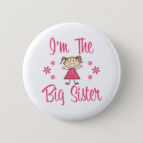 Big Sis Pink Girl Button