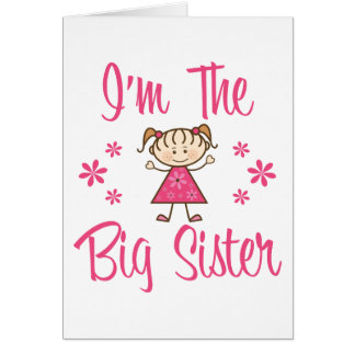 Big Sis Pink Girl Cards