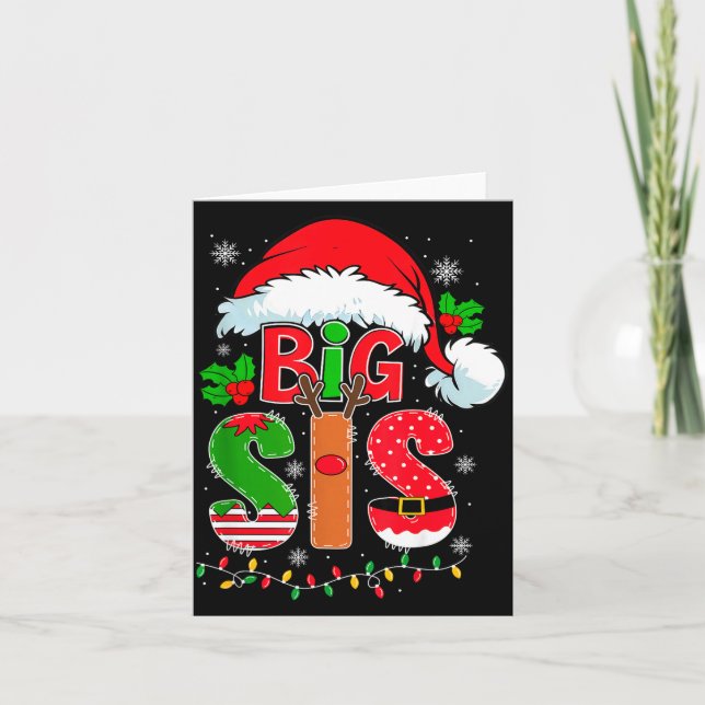 Big Sis Santa Hat New Big Sister Announcement Xmas (Front)