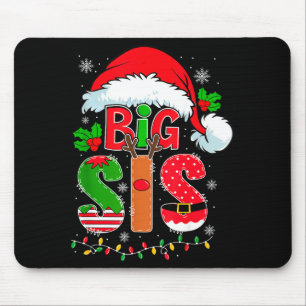 Big Sis Santa Hat New Big Sister Announcement Xmas Mouse Pad