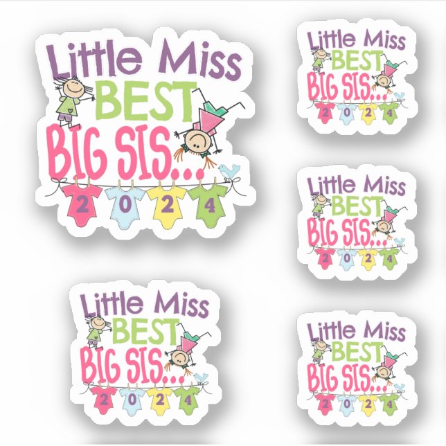 Big Sister 2024 - Little Miss Best Big Sis Sticker (Front)