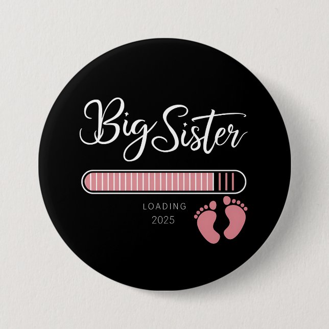 Big Sister 2025 Loading Pregnancy Announcement  Button (Front)