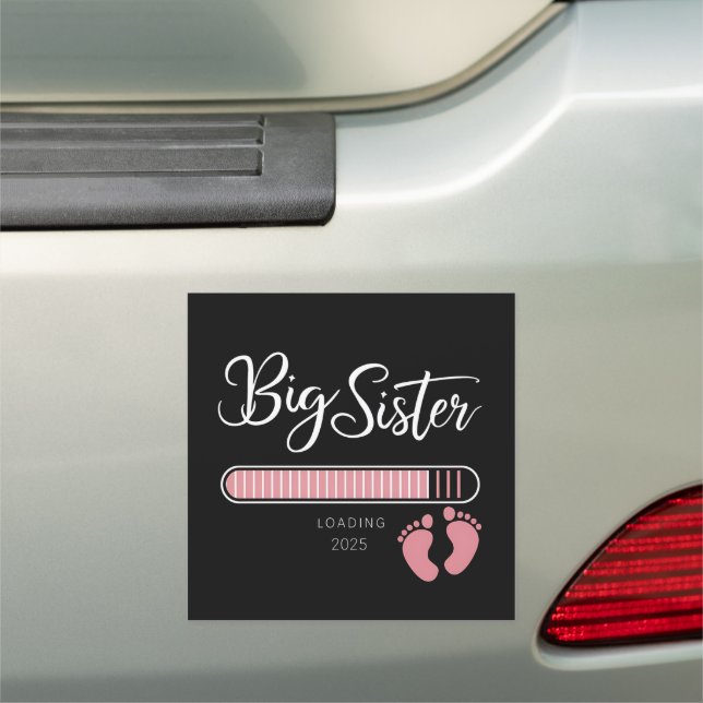 Big Sister 2025 Loading Pregnancy Announcement  Car Magnet (In Situ)