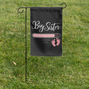 Big Sister 2025 Loading Pregnancy Announcement Garden Flag