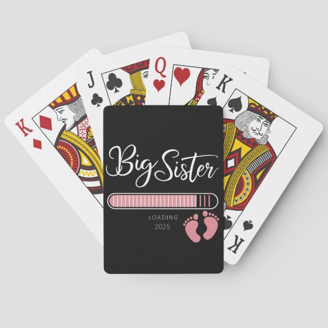 Big Sister 2025 Loading Pregnancy Announcement  Poker Cards (Back)