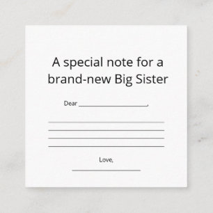 Big Sister Abstract Heart Enclosure Card
