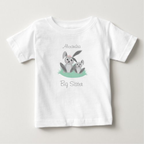 Big sister adjustable name acute bunny baby T_Shirt