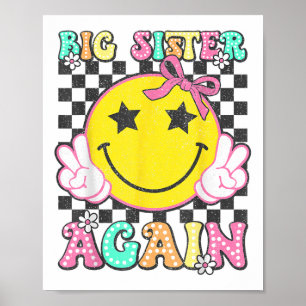 Big Sister Again Retro Big Sister Girls Toddlers  Poster