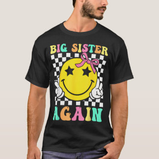 Big Sister Again Retro Groovy Big Sister Girls T-Shirt