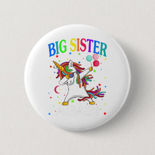 Big Sister Again Sibling older daughter T-Shirt Button