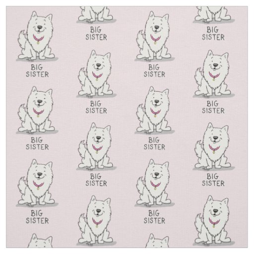 Big Sister American Eskimo Dog - Cute Eskie Fabric