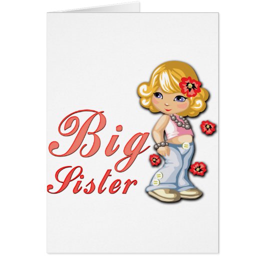 Big Sister and Flowers Cards (Front)