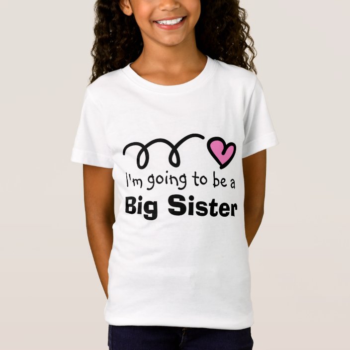 Big Sister Announcement T Shirt For Older Sibling