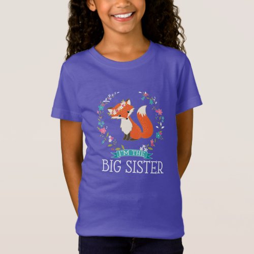 Big Sister Announcement Woodland Fox T_Shirt