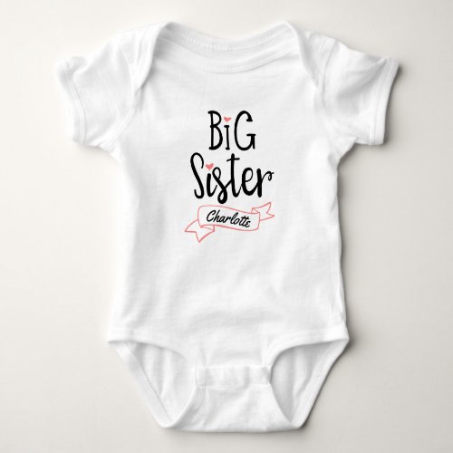 Big Sister Baby Announcement Name  Monogram Baby Bodysuit