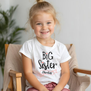 Big Sister Baby Announcement Name & Monogram Tri-Blend Shirt
