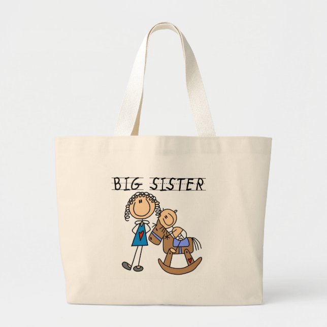 Big Sister Baby Brother T-shirts and Gifts Large Tote Bag (Front)