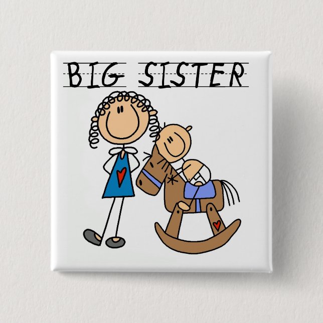 Big Sister Baby Brother T-shirts and Gifts Pinback Button (Front)