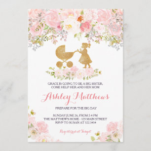 big sister baby shower invite