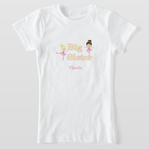 Big Sister Ballerina Sibling Personalized T-Shirt