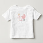 Big Sister Ballerina Stroller Toddler T-shirt<br><div class="desc">Illustration of a ballerina with blonde hair standing with a stroller with baby ballerina legs kicking.  Text says,  "big sister"</div>