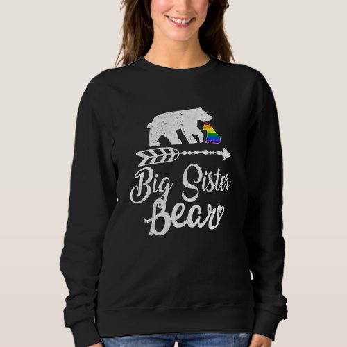 Big Sister Bear Lgbt Lgbtq Rainbow Pride Gay Lesbi Sweatshirt