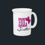 Big Sister - Butterfly Gifts Drink Pitcher<br><div class="desc">If you've got the best sister surprise her with our Big Sister Butterfly design keepsake tiles,  boxes,  throw pillows,  ornaments,  stickers,  mugs,  magnets,  cards,  or other Big Sister items!</div>