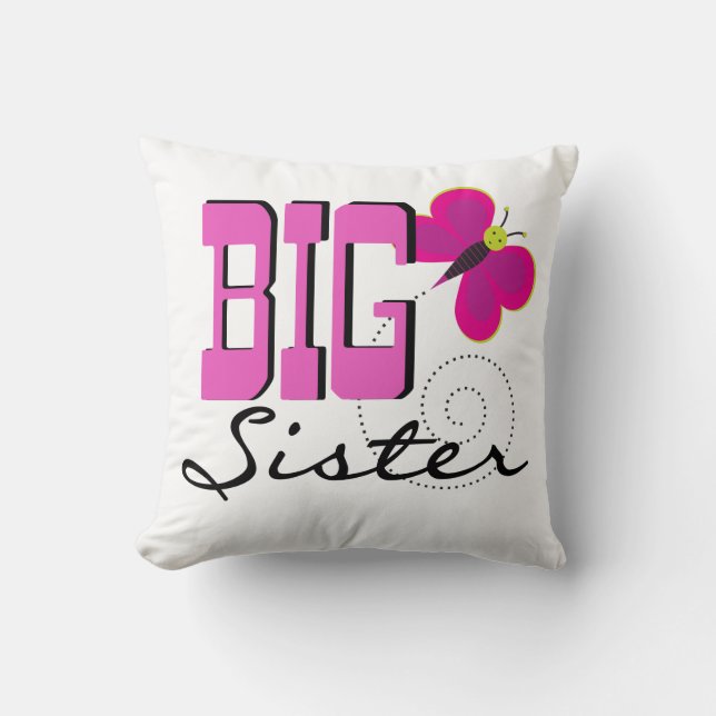 Big Sister - Butterfly Gifts Throw Pillow (Front)