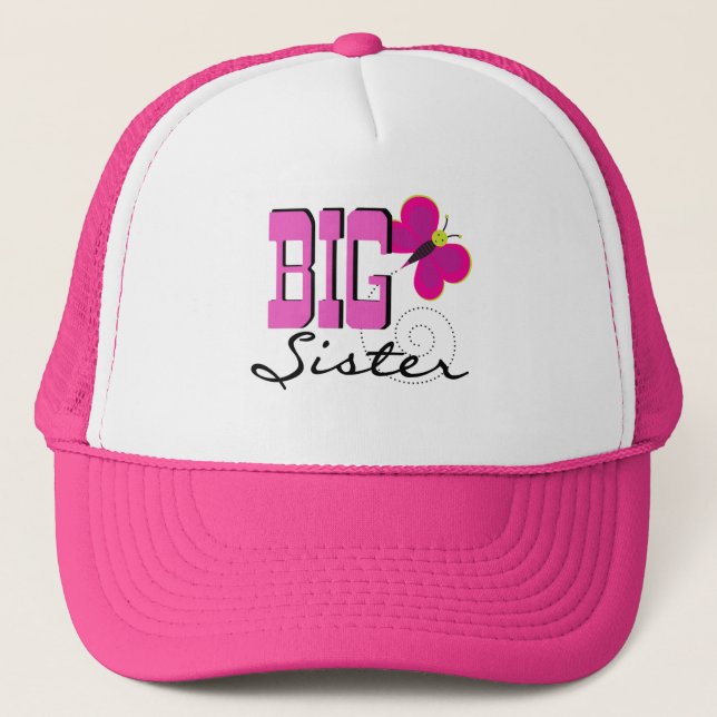 Big Sister Butterfly Tshirts and Gifts Trucker Hat (Front)
