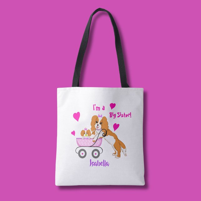 Big Sister Cavalier King Charles Spaniel Name  Tote Bag (Creator Uploaded)