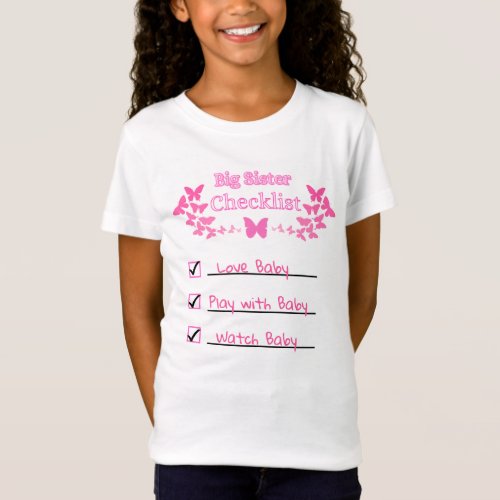  Big Sister Checklist T_Shirt