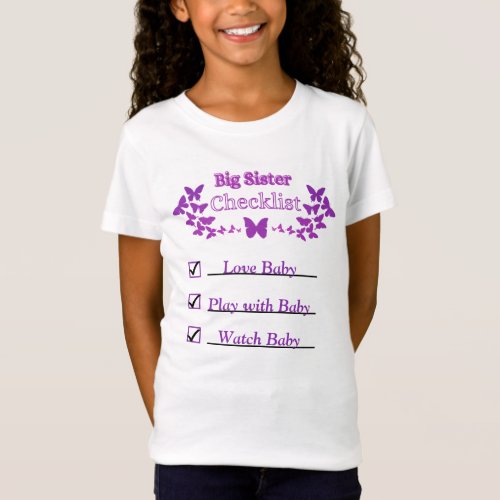 Big Sister Checklist T_Shirt