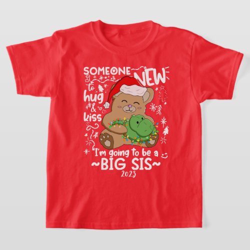 Big Sister Christmas Pregnancy Announcement T_Shirt
