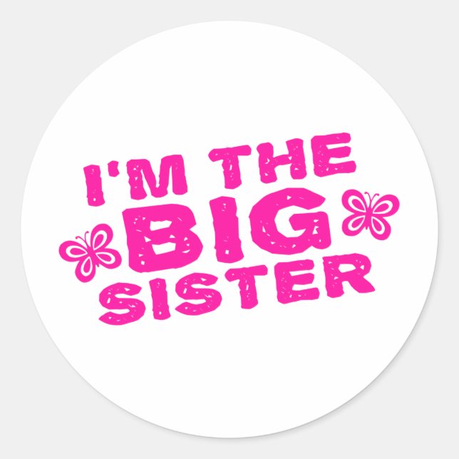 Big Sister Classic Round Sticker (Front)