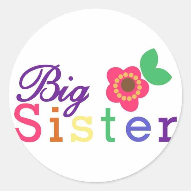 Big Sister Classic Round Sticker (Front)