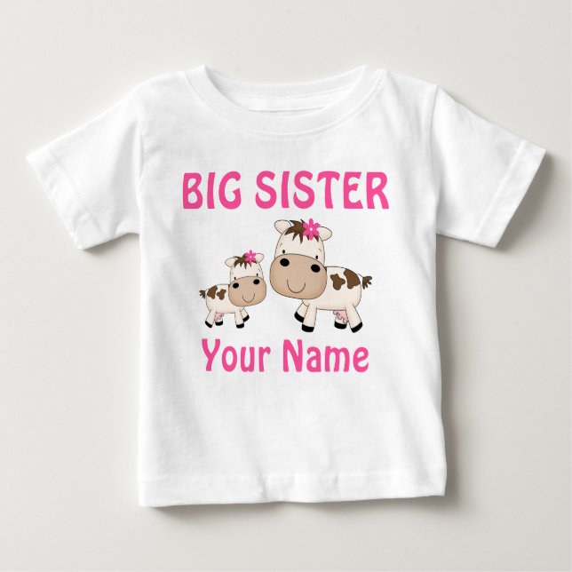 Big Sister Cow Personalized T-shirts (Front)