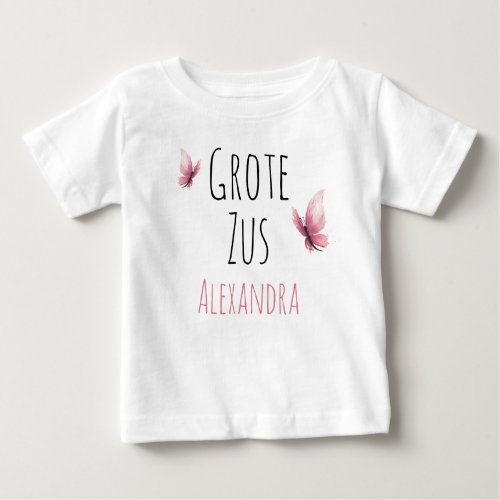 Big sister customizable name with water color butt baby T_Shirt